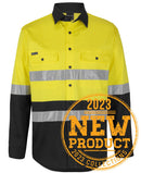 JB's Wear-Hi Vis (D+N) L/S Stretch Work Shirt With Tape - 6DSWL