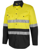 JB's Wear-Hi Vis (D+N) L/S Stretch Work Shirt With Tape - 6DSWL