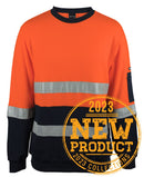 Jb's Wear - Hi Vis 310 (D+N) Cotton Crew Neck Fleece - 6DVCM