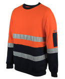 Jb's Wear - Hi Vis 310 (D+N) Cotton Crew Neck Fleece - 6DVCM