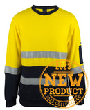 Jb's Wear - Hi Vis 310 (D+N) Cotton Crew Neck Fleece - 6DVCM