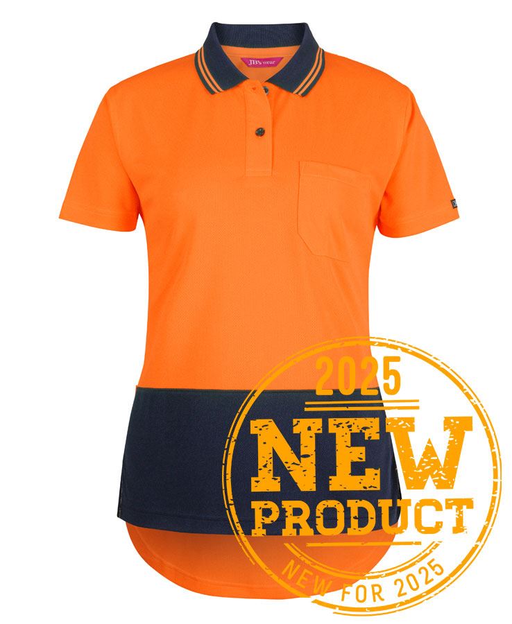 Jb's Wear - Ladies Hi Vis S/S Drop Tail Polo - 6HDS1