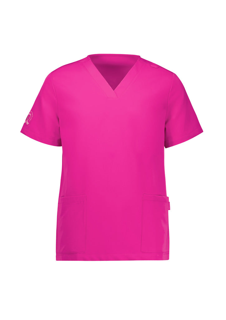 Biz Care - Womens Pink V-Neck Scrub Top - CST245LS