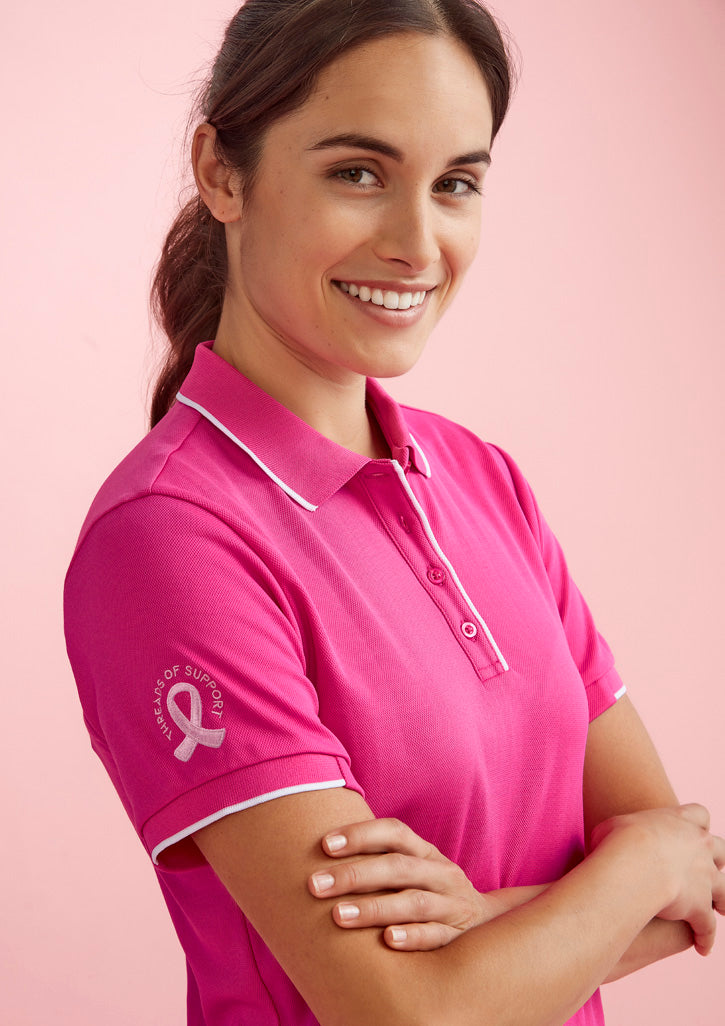 Biz Care - Womens Pink Short Sleeve Polo - CST313LS