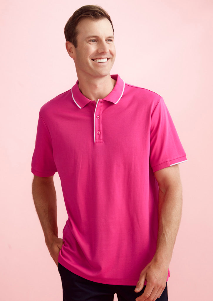 Biz Care - Mens Pink Short Sleeve Polo - CST313MS