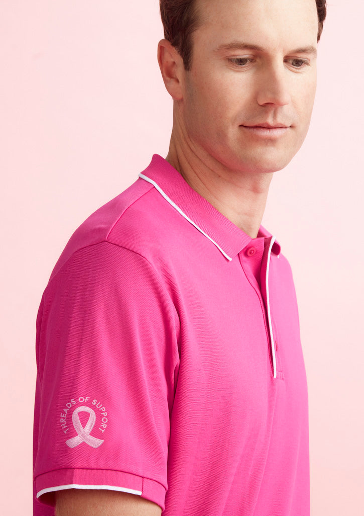 Biz Care - Mens Pink Short Sleeve Polo - CST313MS