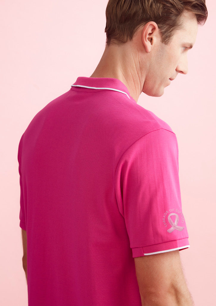 Biz Care - Mens Pink Short Sleeve Polo - CST313MS