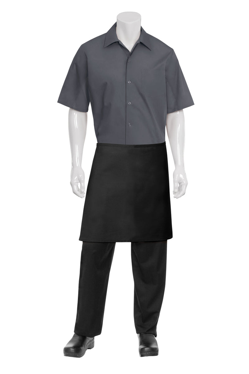 Chef Works - Half Black Apron No Pocket - F28NP