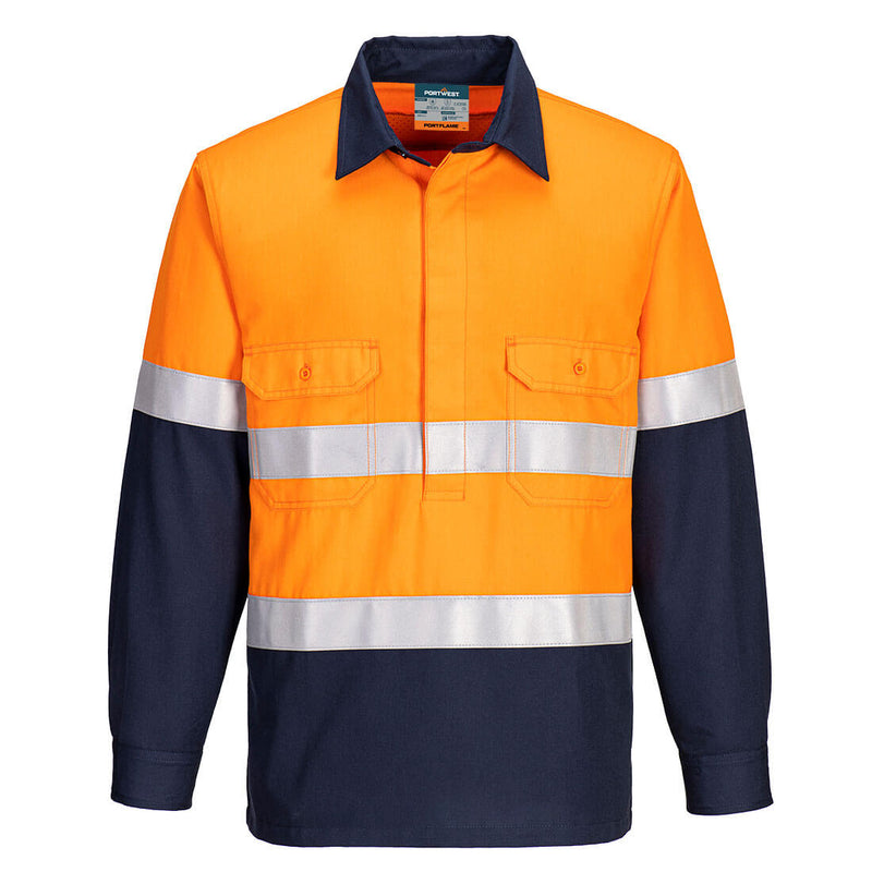 Portwest - FR713 - FR Two Tone Closed Front Vented Shirt