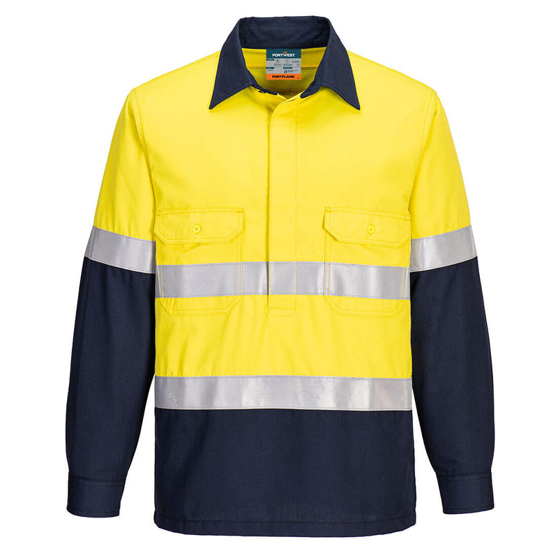 Portwest - FR713 - FR Two Tone Closed Front Vented Shirt