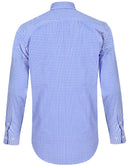 Winning Spirit-Men’s Gingham Check Long Sleeve Shirt with Roll-up Tab Sleeve-M7300L