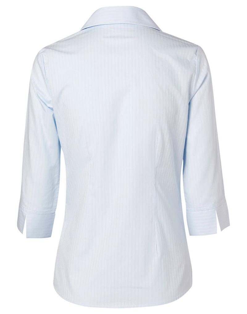 Winning Spirit -Women's Self Stripe 3/4 Sleeve Shirt-M8100Q