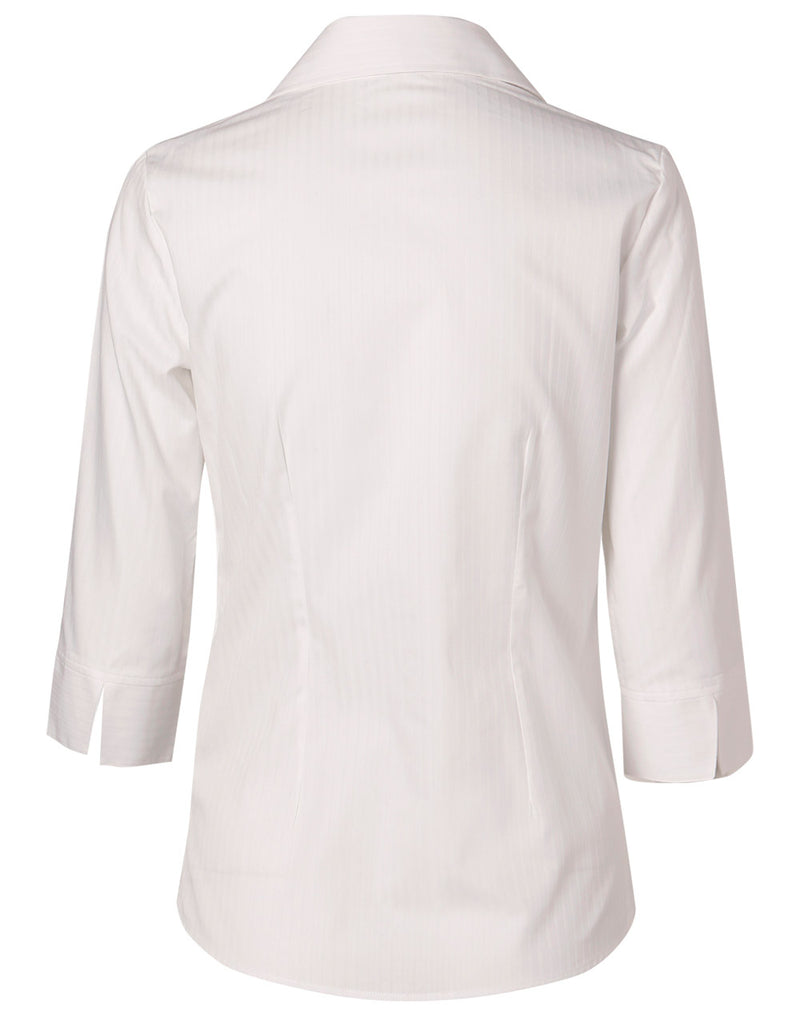 Winning Spirit -Women's Self Stripe 3/4 Sleeve Shirt-M8100Q