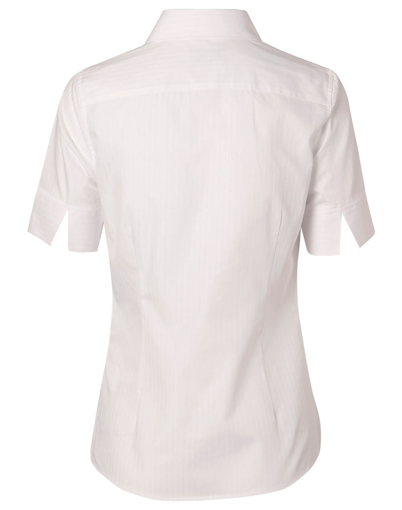 Winning Spirit-Women's Self Stripe Short Sleeve Shirt -M8100S