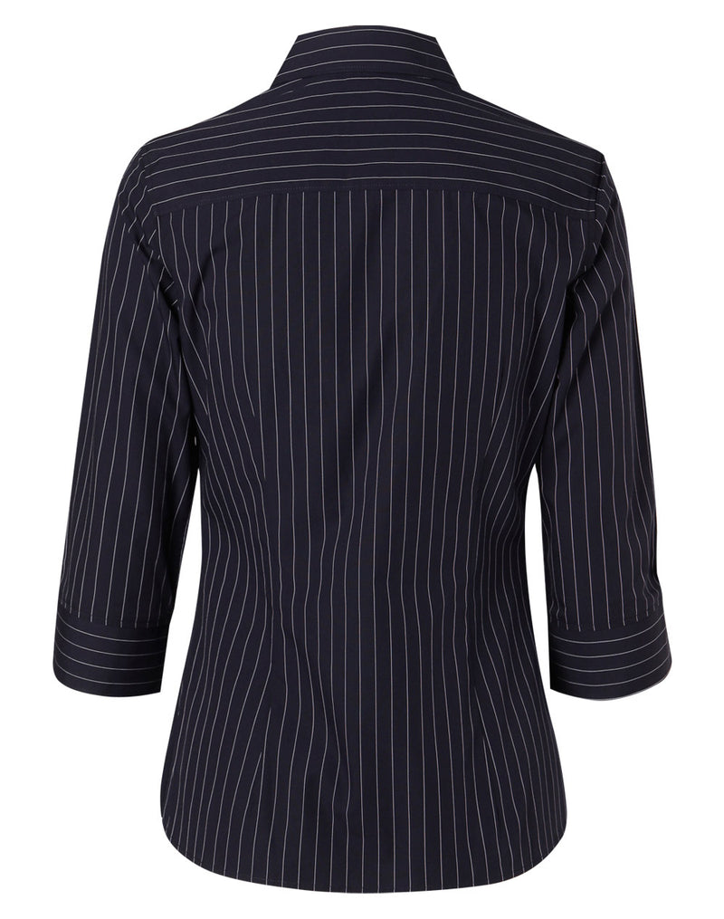 Winning Spirit -Women's Pin Stripe 3/4 Sleeve Shirt -M8223