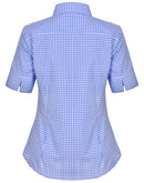 Winning Spirit- Ladies’ Gingham Check Short Sleeve Shirt-M8300S