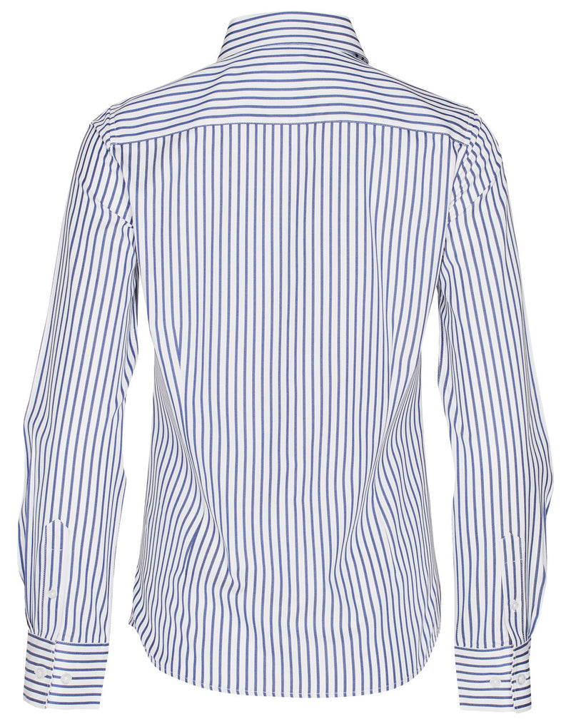 Winning Spirit-Ladies' Sateen Stripe Long Sleeve Shirt -M8310L