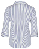 Winning Spirit Women's Sateen Stripe 3/4 Sleeve Shirt-M8310Q