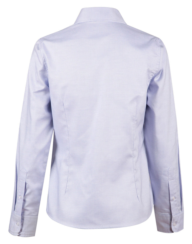 Winning Spirit -Laides Dot Contrast Long Sleeve Shirt-M8922