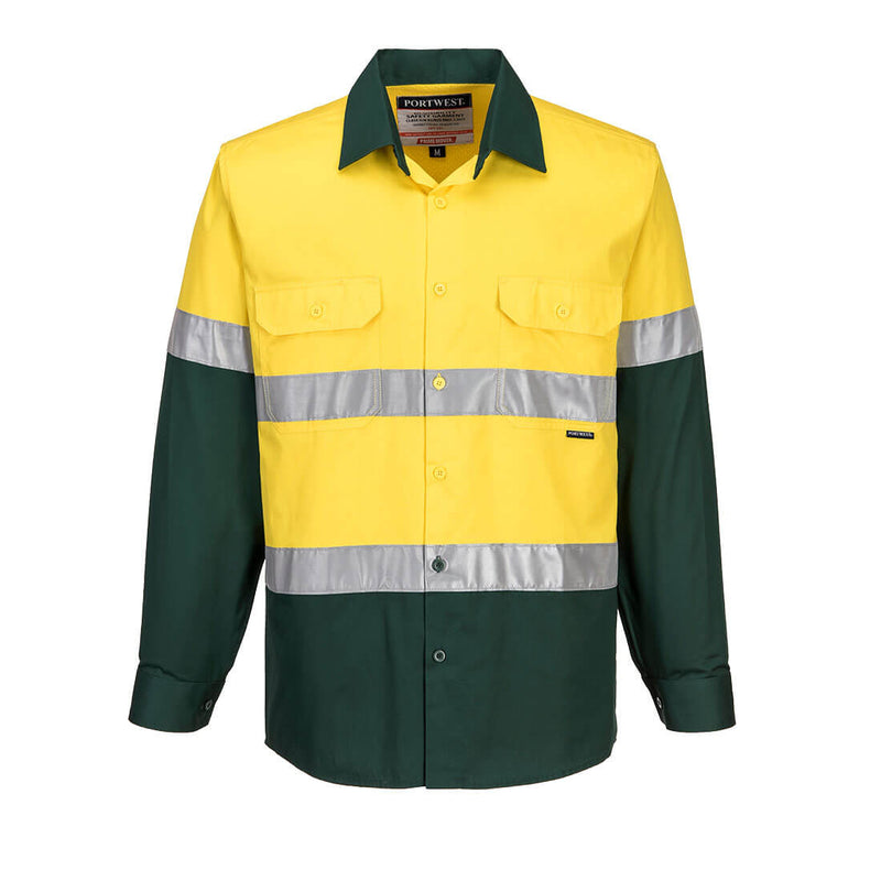 Portwest - MA801 - Hi-Vis Two Tone Lightweight Long Sleeve Shirt with Tape