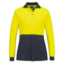 Portwest - ML213 - Hi-Vis Women's Cotton Comfort D Contrast Polo L/S