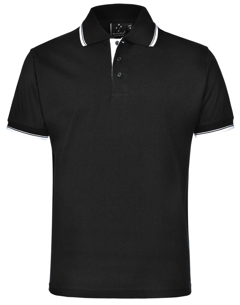 Winning Spirit-Contrast Jersey Knit Short Sleeve Polo-Unisex-PS05