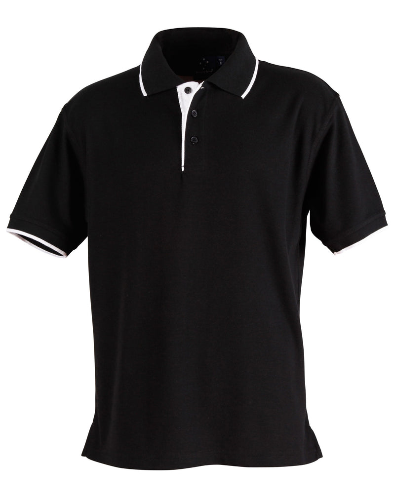 Winning Spirit -Men's Contrast Pique Short Sleeve Polo -PS08