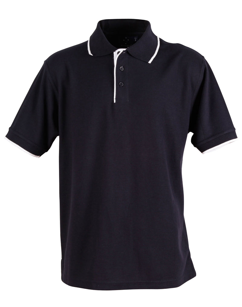 Winning Spirit -Men's Contrast Pique Short Sleeve Polo -PS08