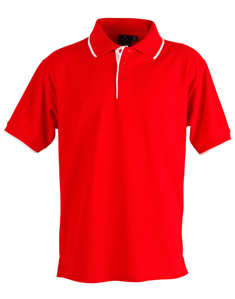 Winning Spirit -Men's Contrast Pique Short Sleeve Polo -PS08