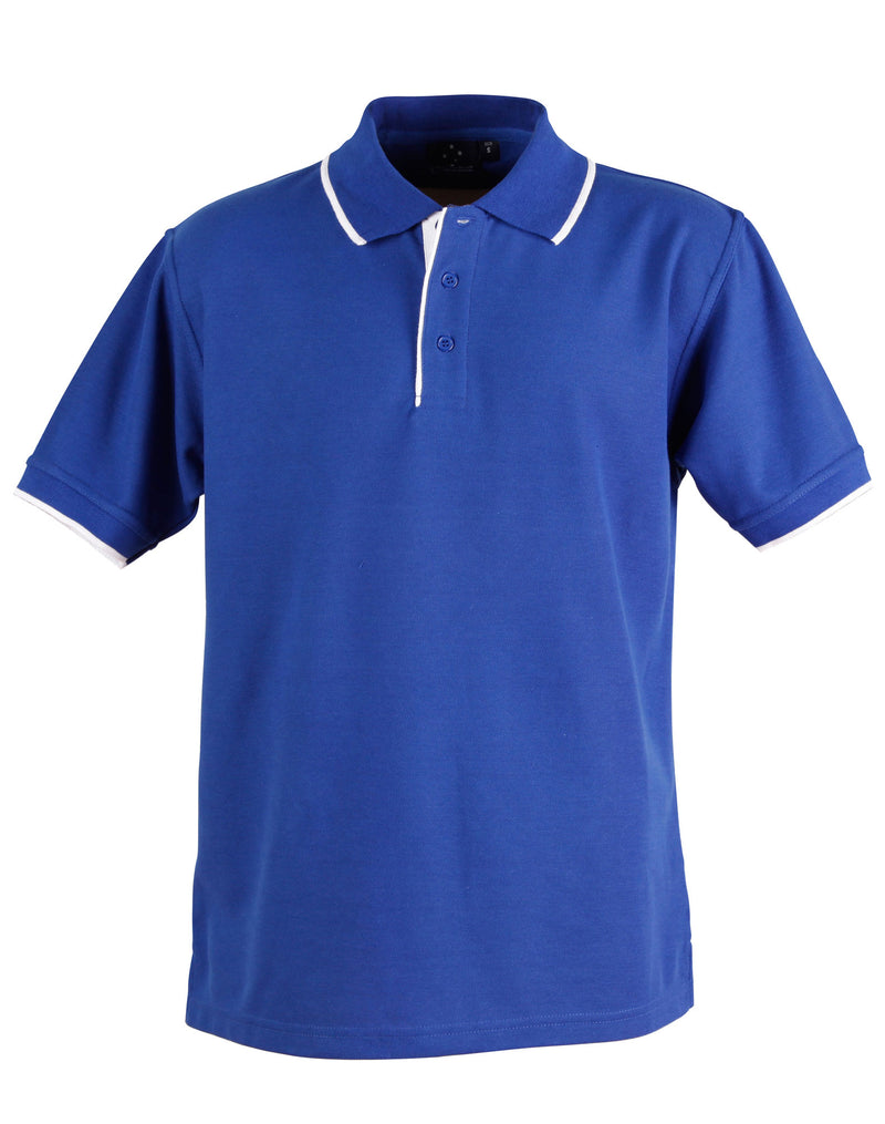 Winning Spirit -Men's Contrast Pique Short Sleeve Polo -PS08