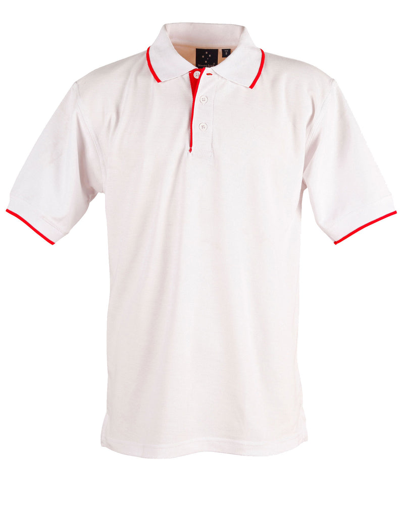 Winning Spirit -Men's Contrast Pique Short Sleeve Polo -PS08