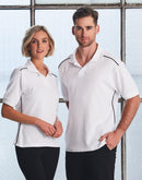 Winning Spirit-Ladies' Pure Cotton Contrast Piping Short Sleeve Polo-PS26
