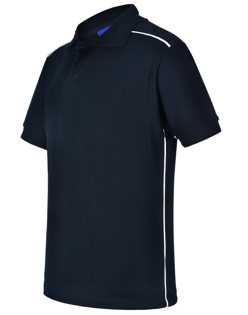 Winning Spirit-Men's Pure Cotton Contrast Piping Short Sleeve Polo-PS25