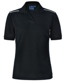 Winning Spirit-Ladies' Pure Cotton Contrast Piping Short Sleeve Polo-PS26