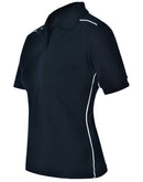 Winning Spirit-Ladies' Pure Cotton Contrast Piping Short Sleeve Polo-PS26