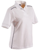 Winning Spirit-Ladies' Pure Cotton Contrast Piping Short Sleeve Polo-PS26