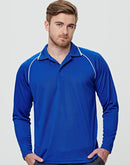 Winning Spirit -Men's CoolDry® Raglan Long Sleeve Contrast Polo-PS43