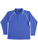 Winning Spirit -Men's CoolDry® Raglan Long Sleeve Contrast Polo-PS43