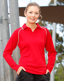 Winning Spirit-Ladies' CoolDry Raglan Long Sleeve Contrast Polo-PS44