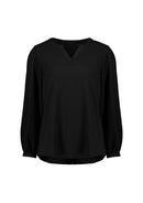 Biz Corporates - Womens Ruche Long Sleeve Blouse - RU568LL