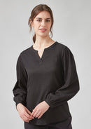 Biz Corporates - Womens Ruche Long Sleeve Blouse - RU568LL