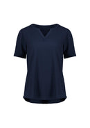 Biz Corporates - Womens Ruche Short Sleeve Blouse - RU568LS