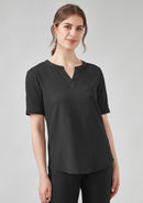 Biz Corporates - Womens Ruche Short Sleeve Blouse - RU568LS