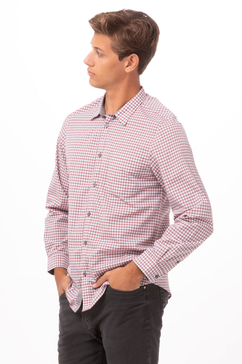 Chef Works - Modern Gingham Long Sleeve Dress Shirt - SHC05