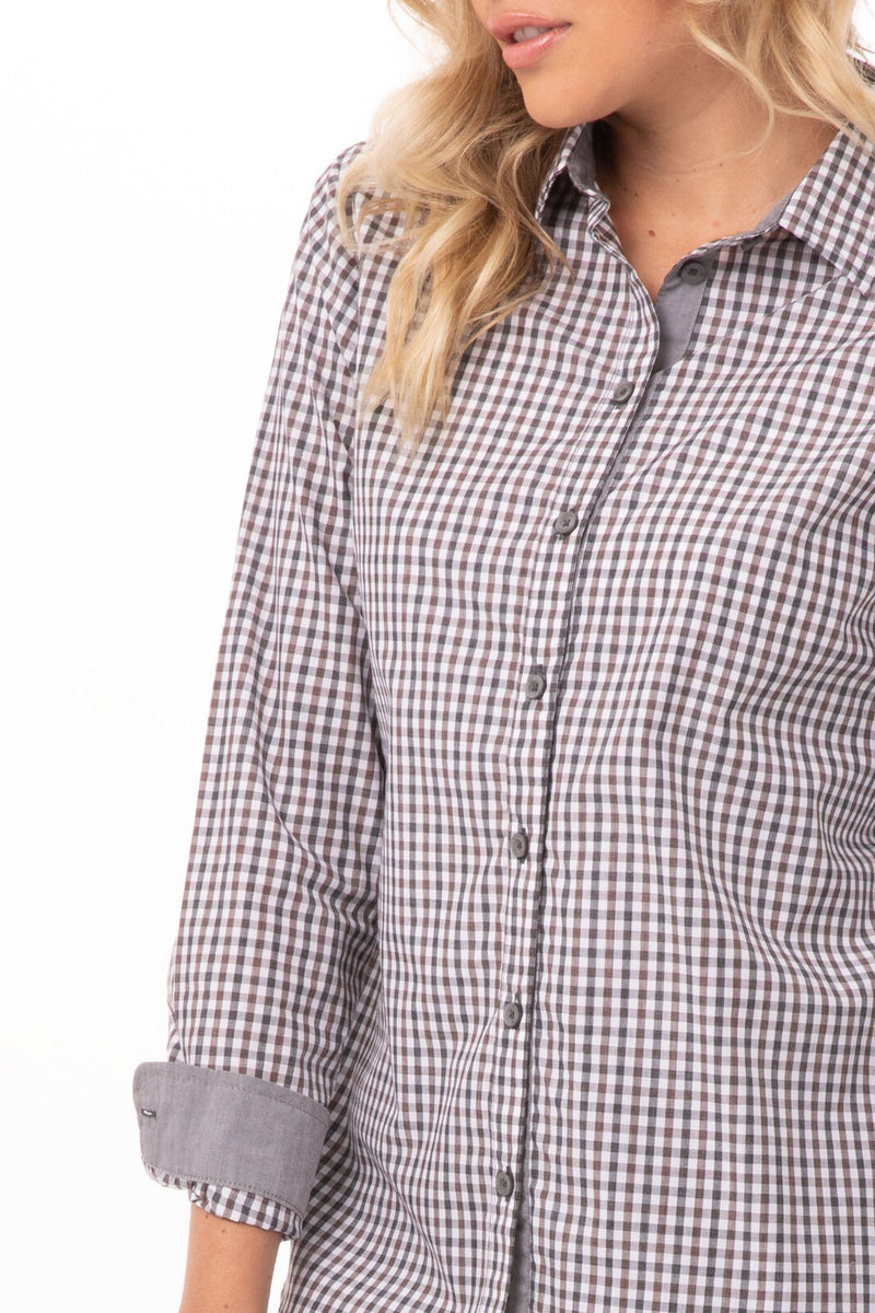 Chef Works - Women's Modern Gingham Long Sleeve Dress Shirt - SHC05W