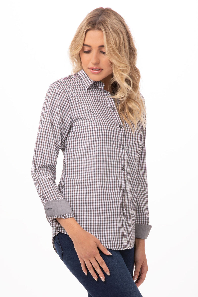 Chef Works - Women's Modern Gingham Long Sleeve Dress Shirt - SHC05W