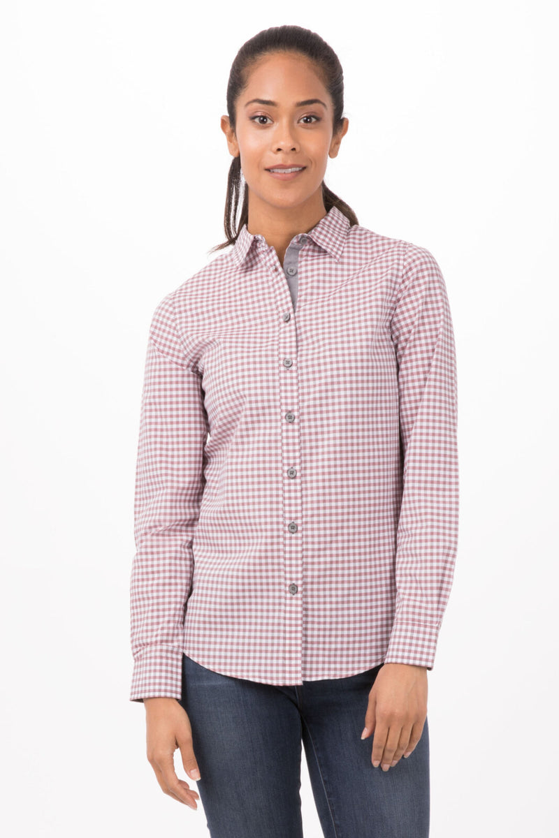 Chef Works - Women's Modern Gingham Long Sleeve Dress Shirt - SHC05W