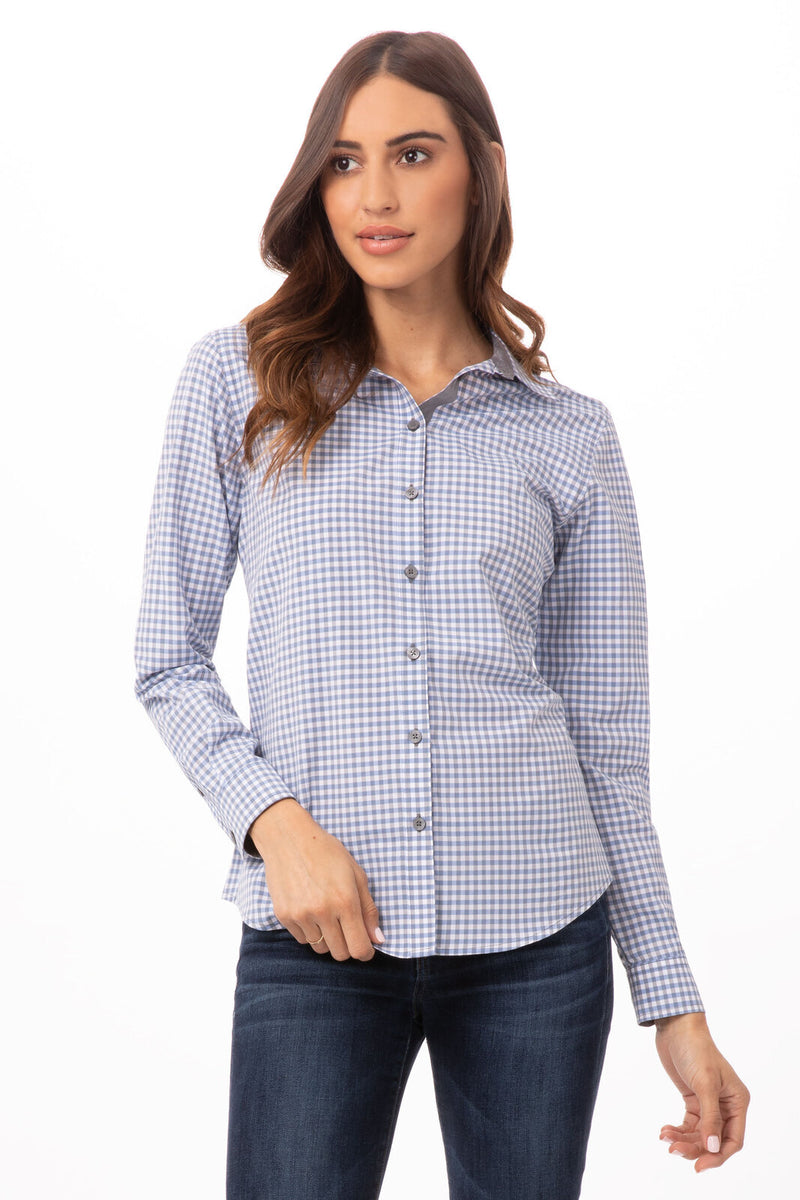 Chef Works - Women's Modern Gingham Long Sleeve Dress Shirt - SHC05W