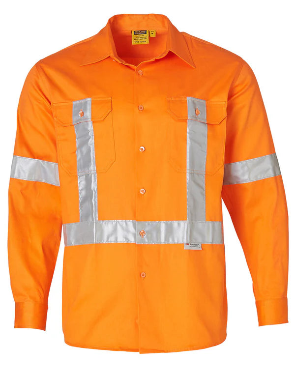 Winning Spirit -High Visibility Regular Weight Long Sleeve Drill Shirts-SW56