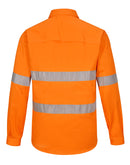 Winning Spirit - Unisex Hi Vis Cool Breeze Closed Front LS Shirt With Perforated Tape - SW87